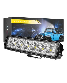 DXZ car LED work light, straight 6-inch 6-light 18W spotlight, excavator engineering vehicle reverse light spotlight