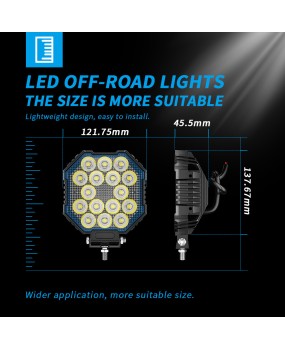 DXZ new product launched 5x5 '' square work light 45W 16LED ultra bright spotlight off-road vehicle spotlight auxiliary light