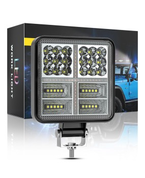 DXZ car LED work light square 4-inch 59LED with angel eyes DRL driving modification off-road headlight