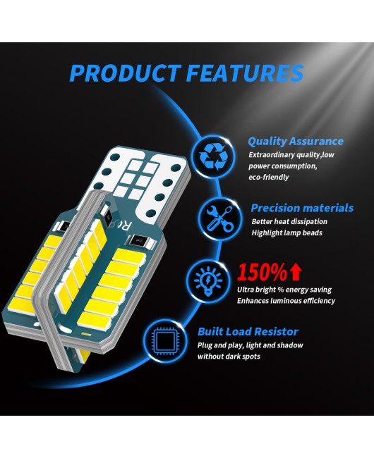 DXZ cross-border supply of automotive LED lights t10 width indicator lights 3014 48SMD lights license plate lights decoding