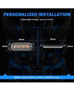 DXZ grille flashing light car high-power one to four 4LED flashing grille clip opening warning light